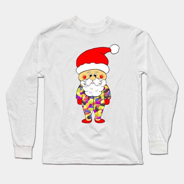 FUNNY Santa Claus Jelly Bean Pajamas Long Sleeve T-Shirt by SartorisArt1